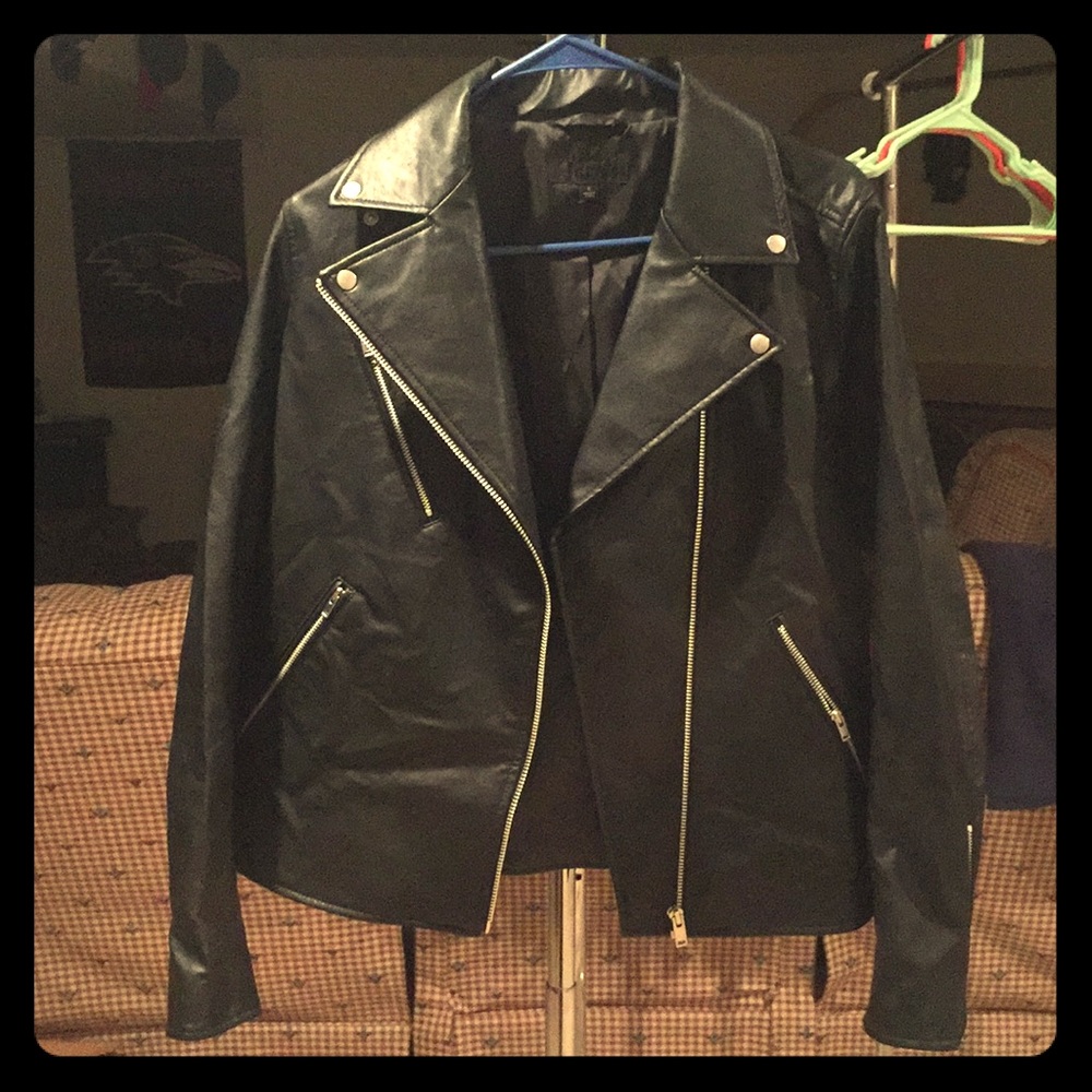 Uniqlo synthetic leather jacket-Sm. Worn <5 times